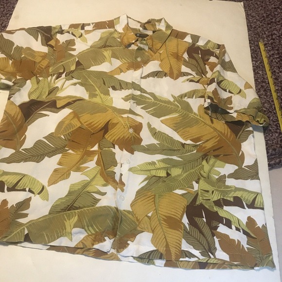 Centro Mens Shirt Size XXL Brown Hawaiian Short Sleeves 3954 - Picture 3 of 12